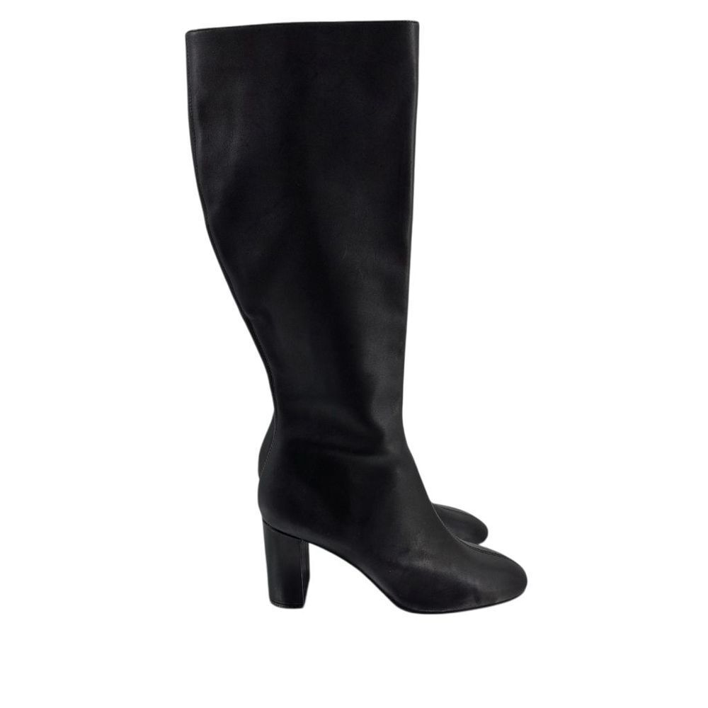 MNG Mango Black Knee-High Leather Boots — NWT